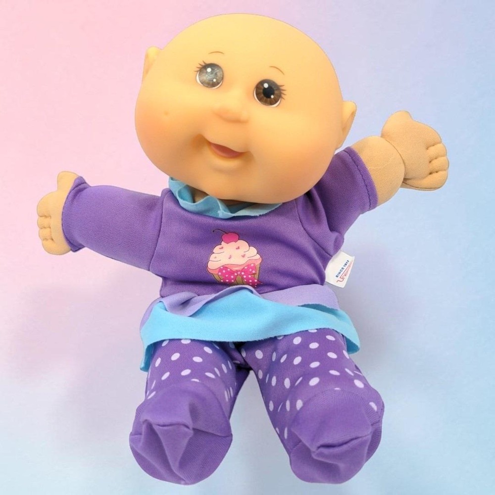 VTG Cabbage Patch Kids Preemie CPK Bald Baby Doll 11" Girl Purple Cupcake 2006
